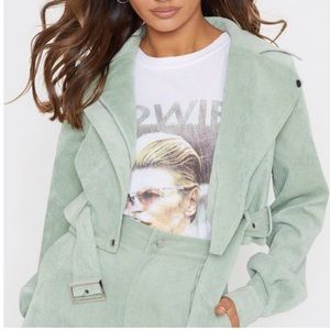 Sage Green Biker Jacket w Belt